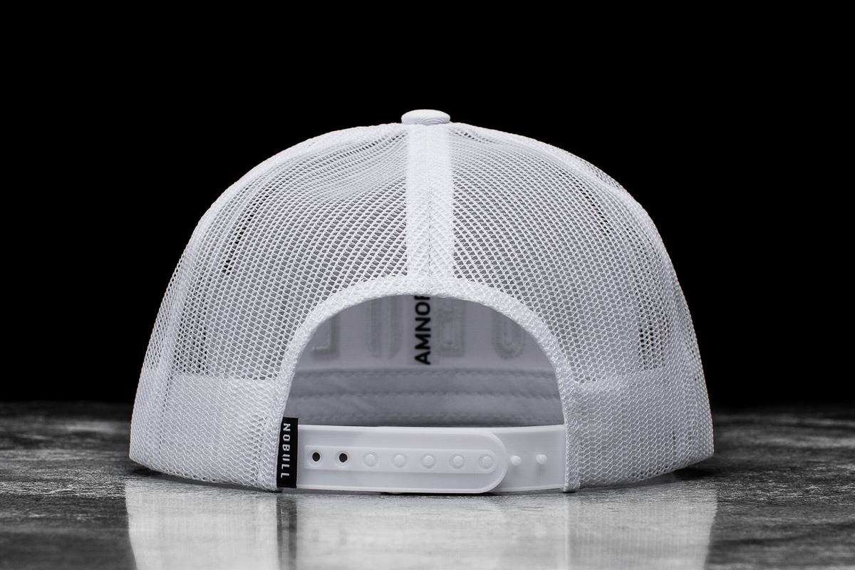 Nobull Flat-Brim Trucker Women's Hats White | Australia (AF0315)